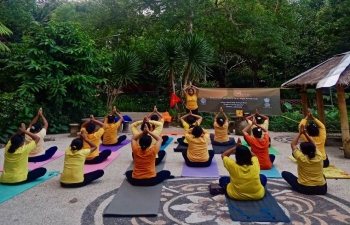 International Day of Yoga at Kaweri Temple Lombok